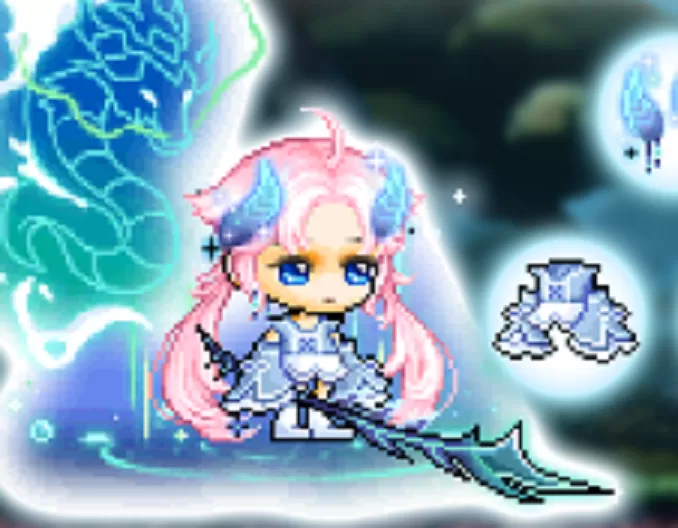 青い龍の海スカート