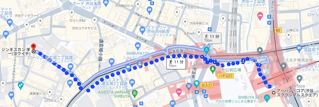 スクランブルスクエア→ジンギスカン